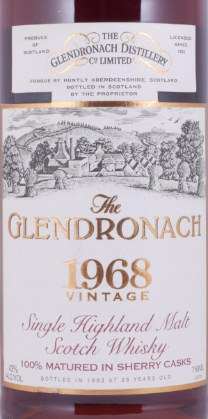 Glendronach 1968 25 Years 100% Sherry Casks Highland Single Malt Scotch Whisky 43,0%