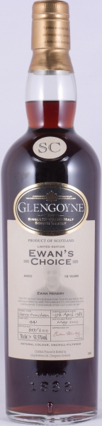 Glengoyne 1986 19 Years Sherry Puncheon Cask No. 441 Ewans Choice Highland Single Malt Scotch Whisky 51.5%