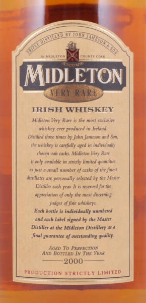 Midleton Very Rare 2000 Limited Edition Blended Irish Whiskey 40.0%