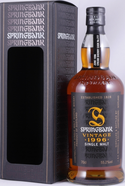 Springbank 1996 13 Years Cream Sherry Cask No. 272 Campbeltown Single Malt Scotch Whisky Cask Strength 55.2%