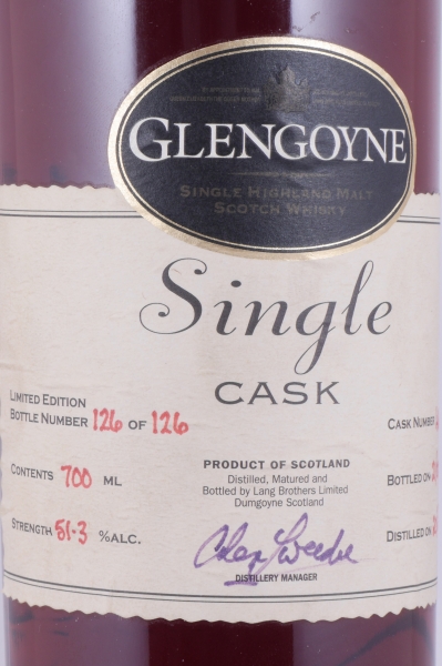 Glengoyne 1968 33 Years Sherry Cask No. 4620 Lang Brothers Highland Single Malt Scotch Whisky Cask Strength 51,3%