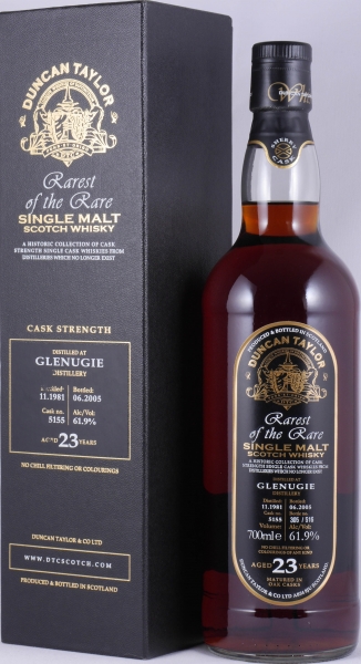 Glenugie 1981 23 Years Sherry Cask No. 5155 Duncan Taylor Rarest of the Rare Highland Single Malt Scotch Whisky 61.9%
