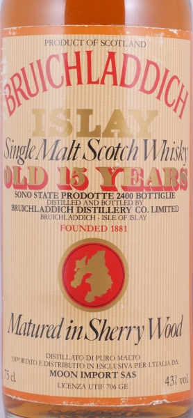 Bruichladdich 1968 15 Years Matured in Sherry Wood Moon Import Islay Single Malt Scotch Whisky 43.0%