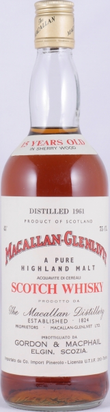 Macallan 1961 15 Years Sherry Wood Pure Highland Single Malt Scotch Whisky 43.0%
