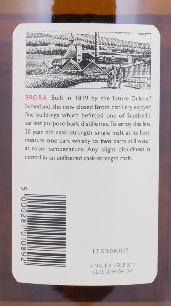 Brora 1975 20 Years Diageo Rare Malts Selection Limited Edition Highland Single Malt Scotch Whisky Cask Strength 59.1%