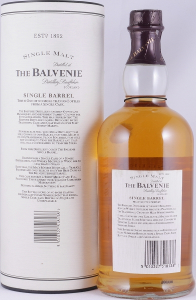 Balvenie 1980 15 Years Single Barrel Cask No. 12505 Highland Single Malt Scotch Whisky 50.4% 1.0 L