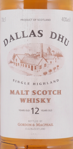 Dallas Dhu 12 Years Oak Casks Gordon und MacPhail Distillery Label Gold Screw Cap Speyside Single Malt Scotch Whisky 40,0%
