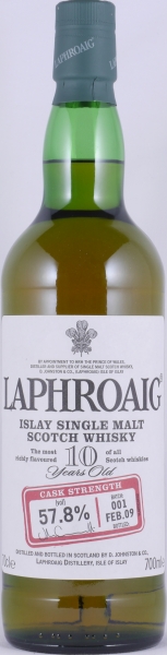 Laphroaig 10 Years Cask Strength Batch 001 Limited Release 2009 Islay Single Malt Scotch Whisky 57,8%