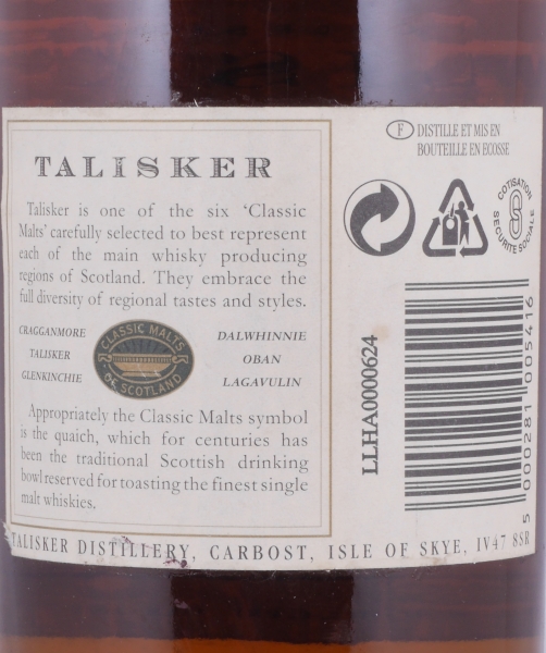 Talisker 10 Years Map Label Classic Malts of Scotland Isle of Skye Single Malt Scotch Whisky 45.8%