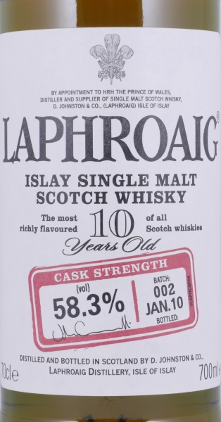 Laphroaig 10 Years Cask Strength Batch 002 Limited Release 2010 Islay Single Malt Scotch Whisky 58,3%