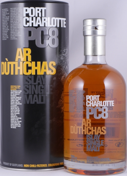 Bruichladdich Port Charlotte PC8 2001 8 Years Ar Dùthchas American Oak Casks Islay Single Malt Scotch Whisky 60.5%