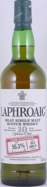 Laphroaig 10 Years Cask Strength Batch 003 Limited Release 2011 Islay Single Malt Scotch Whisky 55.3%