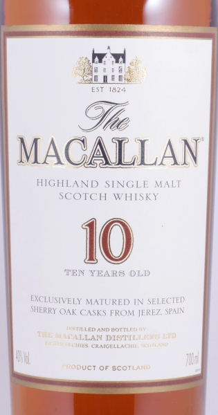 Macallan 10 Years Sherry Oak Casks Highland Single Malt Scotch Whisky 40,0%