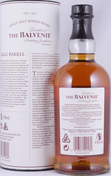 Balvenie 2005 15 Years Single Barrel European Oak Sherry Butt Cask No. 15651 Highland Single Malt Scotch Whisky 47.8%