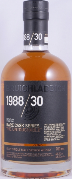 Bruichladdich 1988 30 Years Refill Bourbon und Refill Squat Hogsheads The Untouchable Rare Cask Islay Single Malt Scotch Whisky 46,2%