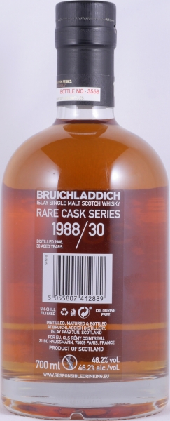 Bruichladdich 1988 30 Years Refill Bourbon und Refill Squat Hogsheads The Untouchable Rare Cask Islay Single Malt Scotch Whisky 46,2%