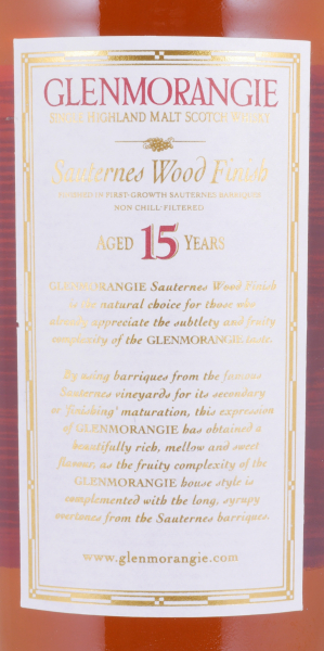 Glenmorangie 15 Years Sauternes Wood Finish Highland Single Malt Scotch Whisky 46,0%