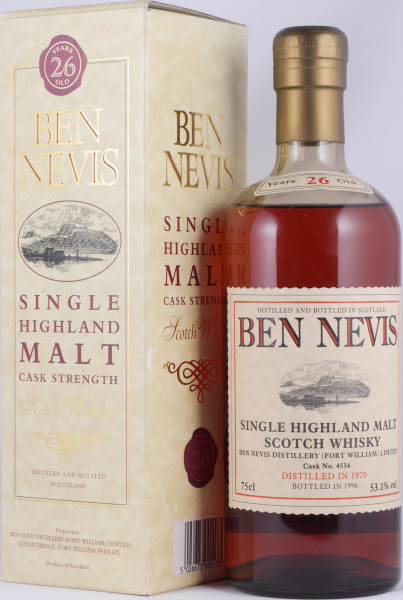 Ben Nevis 1970 26 Years Bourbon Cask No. 4534 Highland Single Malt Scotch Whisky Cask Strength 53.1%