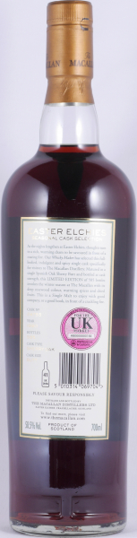 Macallan 1991 15 Years Sherry Oak Butt Cask No. 24755 Easter Elchies Seasonal Cask Selection Highland Single Malt Scotch Whisky 58,5%