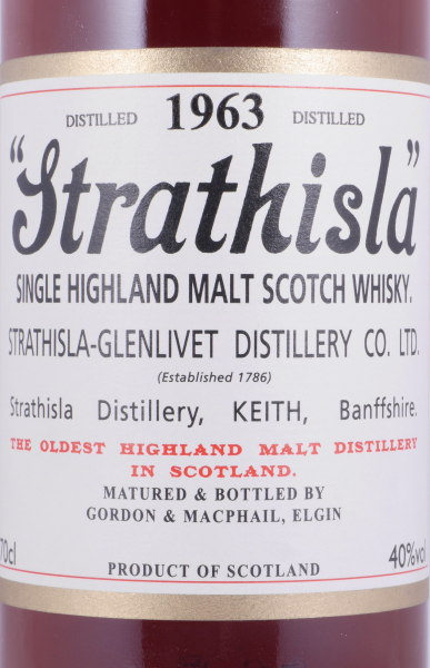 Strathisla 1963 42 Years 1st Fill Sherry Cask Gordon and MacPhail Speyside Single Malt Scotch Whisky 40.0%