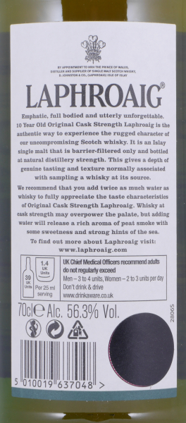 Laphroaig 10 Years Cask Strength Batch 007 Release 2015 Islay Single Malt Scotch Whisky 56,3%