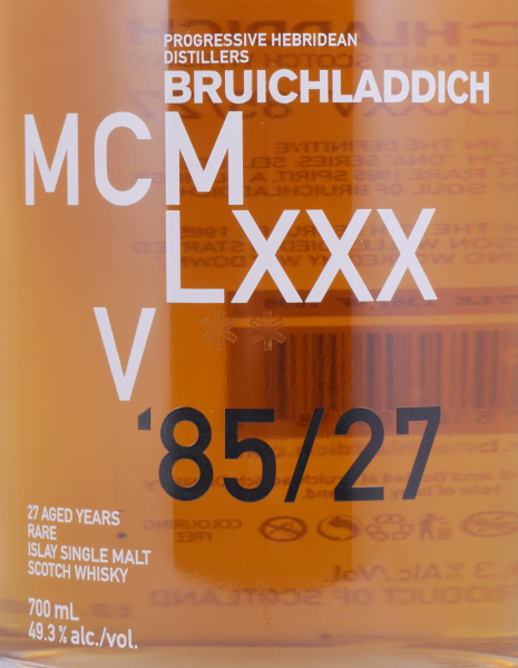 Bruichladdich 1985 MCMLXXV 27 Years 4th DNA Release American Oak Bourbon Casks Rare Islay Single Malt Scotch Whisky 49,3%
