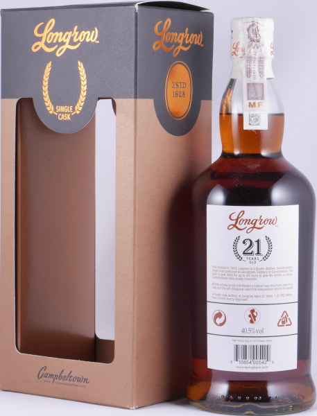 Longrow 21 Years Fresh Sherry Hogshead Limited Single Cask Edition 2022 Campbeltown Single Malt Scotch Whisky 40.5%