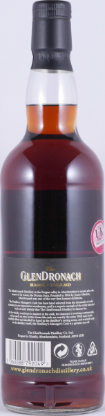 Glendronach 1994 25 Years Sherry Puncheon Cask No. 5086 Distillery Managers Exclusive Hand-Filled Highland Single Malt Scotch Whisky 54.7%