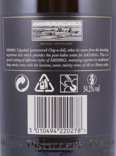Ardbeg Uigeadail Release 2011 Islay Single Malt Scotch Whisky Traditional Strength 54,2%