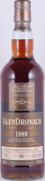Glendronach 1990 28 Years Pedro Ximenez Sherry Puncheon Cask No. 5476 Highland Single Malt Scotch Whisky 49,9%