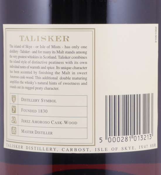 Talisker 1990 13 Years Distillers Edition 2003 Special Release TD-S: 5EQ Isle of Skye Single Malt Scotch Whisky 45,8% 1,0L