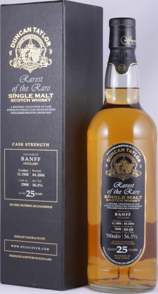Banff 1980 25 Years Oak Cask No. 2908 Duncan Taylor Rarest of the Rare Highland Single Malt Scotch Whisky 56,5%