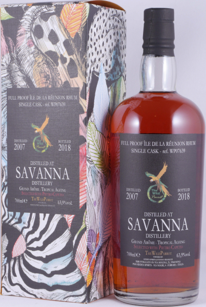 Savanna 2007 11 Years Single Cask No. WP07639 The Wild Parrot Full Proof Ile de la Reunion Rum 63.9%