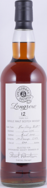 Longrow 1996 12 Years Fino Sherry Butt Springbank Society Campbeltown Single Malt Scotch Whisky Cask Strength 57,6%