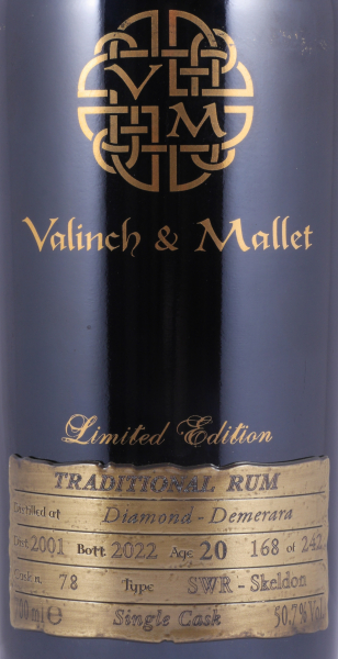 Diamond Demerara 2001 20 Years Single Cask No. 78 Valinch and Mallet SWR-Skeldon Full Proof Traditional Guyana Rum 50.7%