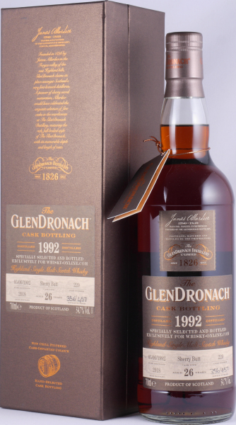 Glendronach 1992 26 Years Sherry Butt Cask No. 220 Highland Single Malt Scotch Whisky 54.7%
