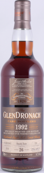 Glendronach 1992 26 Years Sherry Butt Cask No. 220 Highland Single Malt Scotch Whisky 54.7%