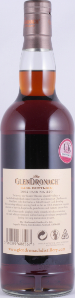 Glendronach 1992 26 Years Sherry Butt Cask No. 220 Highland Single Malt Scotch Whisky 54.7%