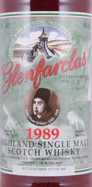Glenfarclas 1989 24 Years Oloroso Sherry Casks Nos. 5249-52, 12992, 13090 Edition No. 18 John Duns Scotus Highland Single Malt Scotch Whisky 46,0%