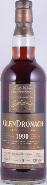 Glendronach 1990 20 Years Pedro Ximenez Sherry Puncheon Cask No. 3059 Highland Single Malt Scotch Whisky 54,9%