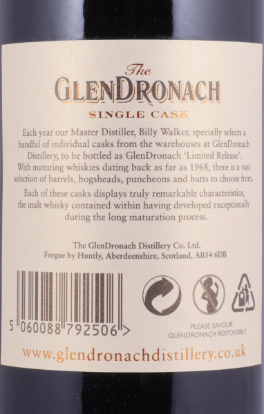 Glendronach 1990 20 Years Pedro Ximenez Sherry Puncheon Cask No. 3059 Highland Single Malt Scotch Whisky 54,9%