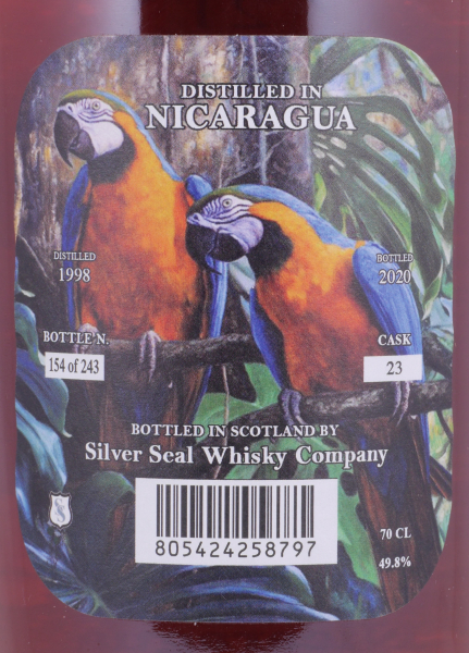 Nicaragua 1998 21 Years Single Cask No. 23 Silver Seal Wildlife Collection CLDN Column Still Rum 49.8%