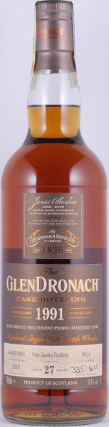 Glendronach 1991 27 Years Pedro Ximenez Sherry Puncheon Cask No. 8024 Highland Single Malt Scotch Whisky 50,8%