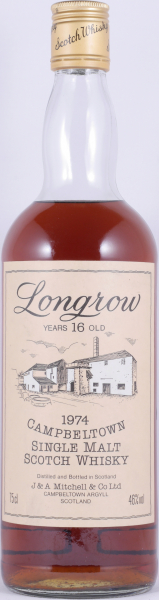 Longrow 1974 16 Years Sherry Casks Gold Screw Cap Distillery Label Campbeltown Single Malt Scotch Whisky 46,0%