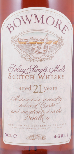 Bowmore 21 Years Specially Selected Casks White Stripe Capsule Islay Single Malt Scotch Whisky 43,0%