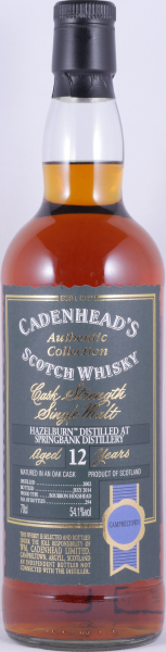Hazelburn 2002 12 Years Bourbon Hogshead Cadenhead Campbeltown Single Malt Scotch Whisky Cask Strength 54,1%
