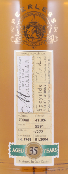 Macallan 1968 35 Years Oak Cask No. 5591 Duncan Taylor Peerless Cask Strength Rare Auld Highland Single Malt Scotch Whisky 41.0%