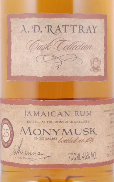 Monymusk 1986 25 Years Single Barrel No. 10 A. D. Rattray Individual Single Cask Bottling Jamaican Rum 46.0%