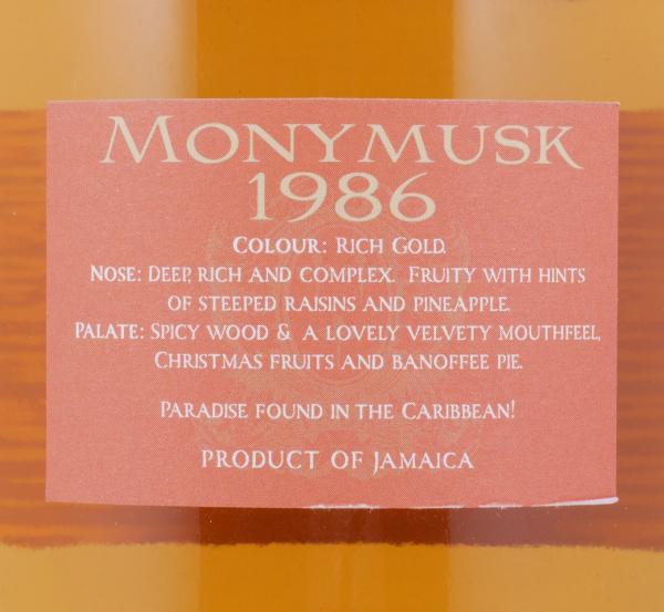 Monymusk 1986 25 Years Single Barrel No. 10 A. D. Rattray Individual Single Cask Bottling Jamaican Rum 46.0%