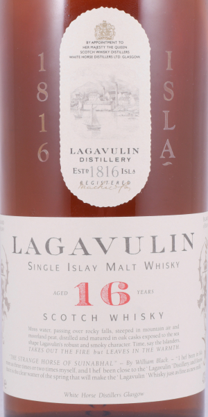 Lagavulin 16 Years White Horse Distillers Golden Letters Islay Single Malt Scotch Whisky 43,0%